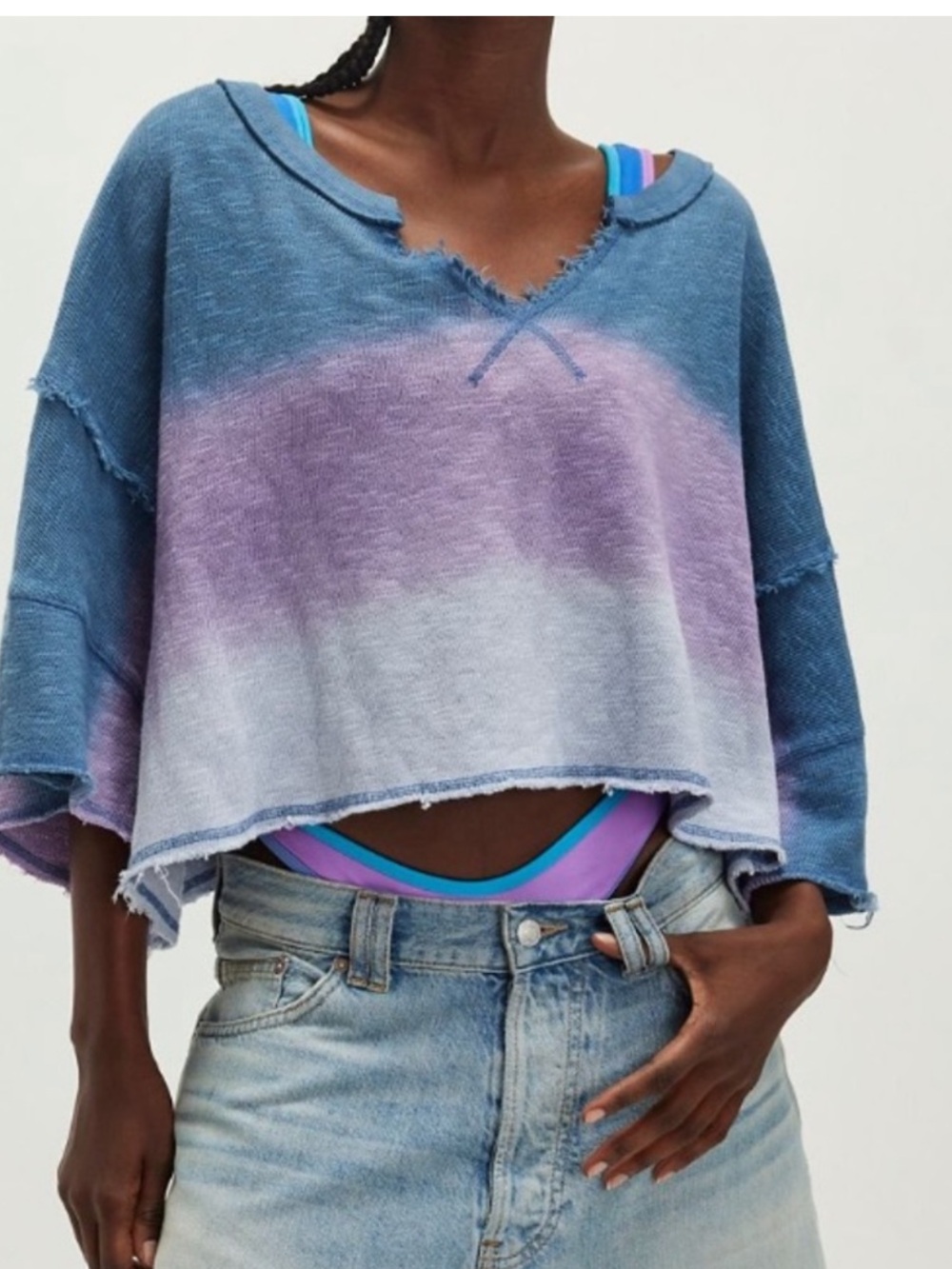 FREE PEOPLE WE THE FREE AFTER MIDNIGHT RAGGED TOP SP S